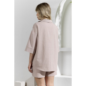 Костюм двойка женский "Ангелина-1" фактурный трикотаж (р-ры: 44-54) миндаль меланж