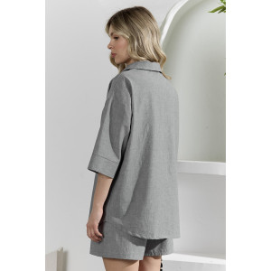 Костюм двойка женский "Ангелина-1" фактурный трикотаж (р-ры: 44-54) серый меланж