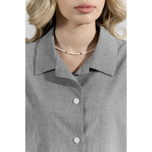 Костюм двойка женский "Ангелина-1" фактурный трикотаж (р-ры: 44-54) серый меланж