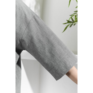 Костюм двойка женский "Ангелина-1" фактурный трикотаж (р-ры: 44-54) серый меланж