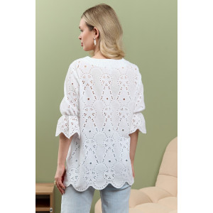Блузка женская "Милица-1" плательная ткань (р-ры: 46-56) белый-4