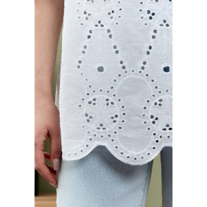 Блузка женская "Милица-1" плательная ткань (р-ры: 46-56) белый-4