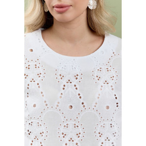Блузка женская "Милица-1" плательная ткань (р-ры: 46-56) белый-4