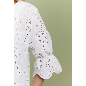 Блузка женская "Милица-1" плательная ткань (р-ры: 46-56) белый-4