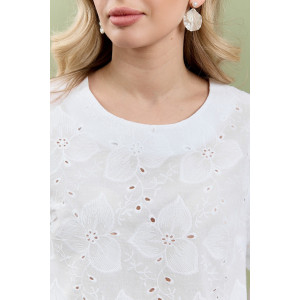 Блузка женская "Милица-1" плательная ткань (р-ры: 46-56) белый-3