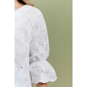 Блузка женская "Милица-1" плательная ткань (р-ры: 46-56) белый-3