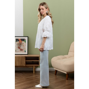 Блузка женская "Милица-1" плательная ткань (р-ры: 46-56) белый-3