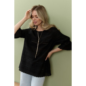Блузка женская "Милица-1" плательная ткань (р-ры: 46-56) черный-7