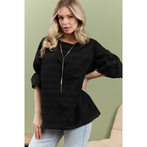 Блузка женская "Милица-1" плательная ткань (р-ры: 46-56) черный-7