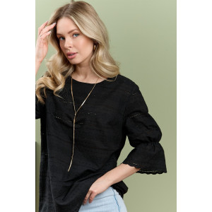 Блузка женская "Милица-1" плательная ткань (р-ры: 46-56) черный-7