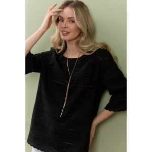 Блузка женская "Милица-1" плательная ткань (р-ры: 46-56) черный-7