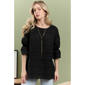 Блузка женская "Милица-1" плательная ткань (р-ры: 46-56) черный-7