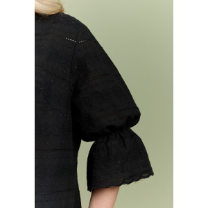 Блузка женская "Милица-1" плательная ткань (р-ры: 46-56) черный-7