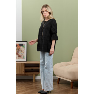 Блузка женская "Милица-1" плательная ткань (р-ры: 46-56) черный-7