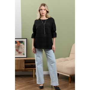 Блузка женская "Милица-1" плательная ткань (р-ры: 46-56) черный-7