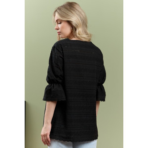 Блузка женская "Милица-1" плательная ткань (р-ры: 46-56) черный-7