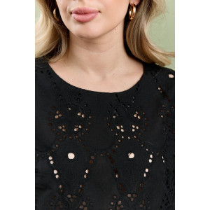 Блузка женская "Милица-1" плательная ткань (р-ры: 46-56) черный-4