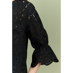 Блузка женская "Милица-1" плательная ткань (р-ры: 46-56) черный-4