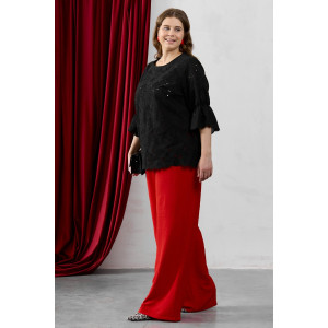 Блузка женская "Милица-1" плательная ткань (р-ры: 46-56) черный-3