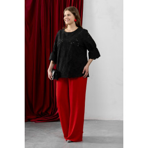 Блузка женская "Милица-1" плательная ткань (р-ры: 46-56) черный-3