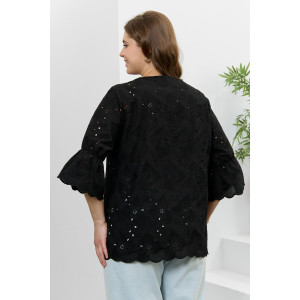 Блузка женская "Милица-1" плательная ткань (р-ры: 46-56) черный-3