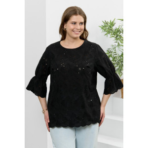 Блузка женская "Милица-1" плательная ткань (р-ры: 46-56) черный-3