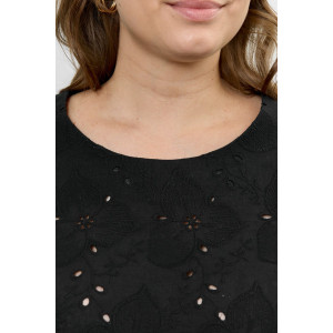 Блузка женская "Милица-1" плательная ткань (р-ры: 46-56) черный-3