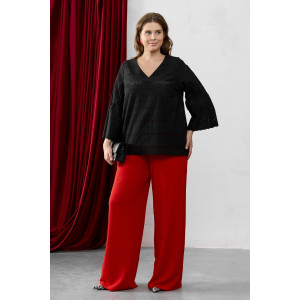 Блузка женская "Милица-2" плательная ткань (р-ры: 48-58) черный-5