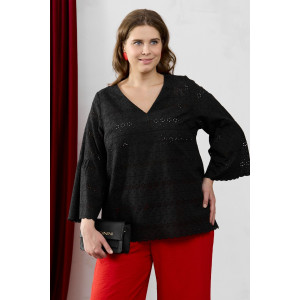 Блузка женская "Милица-2" плательная ткань (р-ры: 48-58) черный-5