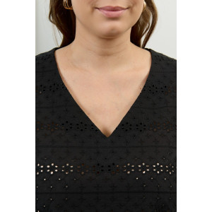 Блузка женская "Милица-2" плательная ткань (р-ры: 48-58) черный-5