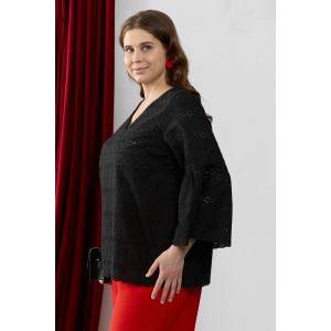 Блузка женская "Милица-2" плательная ткань (р-ры: 48-58) черный-5