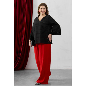 Блузка женская "Милица-2" плательная ткань (р-ры: 48-58) черный-5