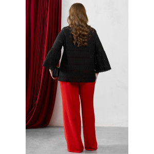 Блузка женская "Милица-2" плательная ткань (р-ры: 48-58) черный-5