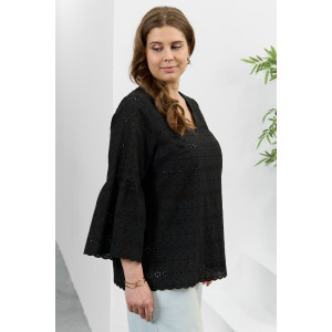 Блузка женская "Милица-2" плательная ткань (р-ры: 48-58) черный-5