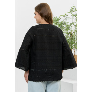 Блузка женская "Милица-2" плательная ткань (р-ры: 48-58) черный-5