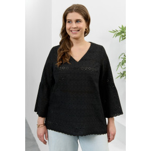 Блузка женская "Милица-2" плательная ткань (р-ры: 48-58) черный-5
