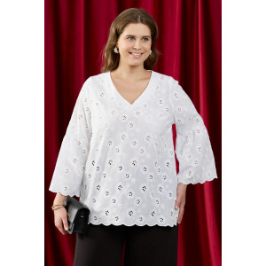 Блузка женская "Милица-2" плательная ткань (р-ры: 48-58) белый-6