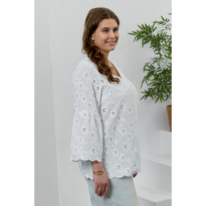 Блузка женская "Милица-2" плательная ткань (р-ры: 48-58) белый-6