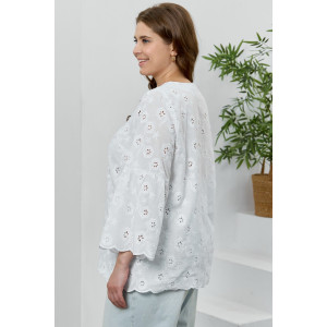 Блузка женская "Милица-2" плательная ткань (р-ры: 48-58) белый-6
