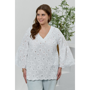Блузка женская "Милица-2" плательная ткань (р-ры: 48-58) белый-6