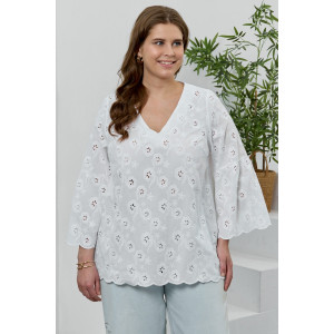 Блузка женская "Милица-2" плательная ткань (р-ры: 48-58) белый-6
