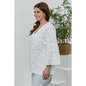Блузка женская "Милица-2" плательная ткань (р-ры: 48-58) белый-6