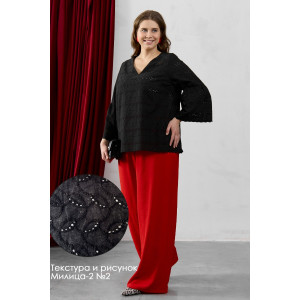 Блузка женская "Милица-2" плательная ткань (р-ры: 48-58) черный-2