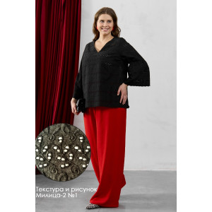 Блузка женская "Милица-2" плательная ткань (р-ры: 48-58) черный-1