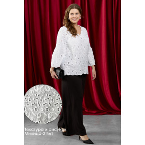 Блузка женская "Милица-2" плательная ткань (р-ры: 48-58) белый-1