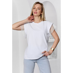 Футболка женская "Софт-1" кулирка с лайкрой (р-ры: 44-54) белый