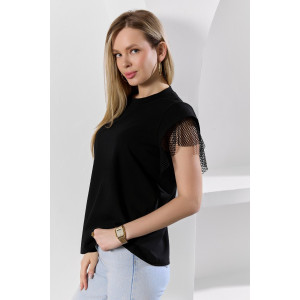 Футболка женская "Софт-1" кулирка с лайкрой (р-ры: 44-54) черный
