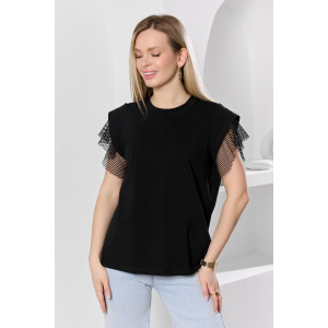 Футболка женская "Софт-1" кулирка с лайкрой (р-ры: 44-54) черный