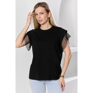 Футболка женская "Софт-1" кулирка с лайкрой (р-ры: 44-54) черный