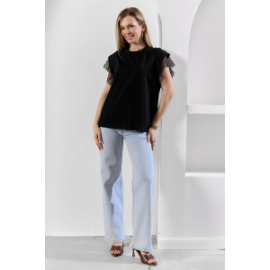 Футболка женская "Софт-1" кулирка с лайкрой (р-ры: 44-54) черный